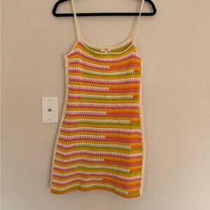Camila Coelho Rhea Open Stitch Mini Dress in Rainbow